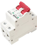 2 Pole Low Voltage Circuit Breaker with 6000A Break Capacity for DIN Rail Mount 63A DC 1000V Max Overload and Short Circuit Protection