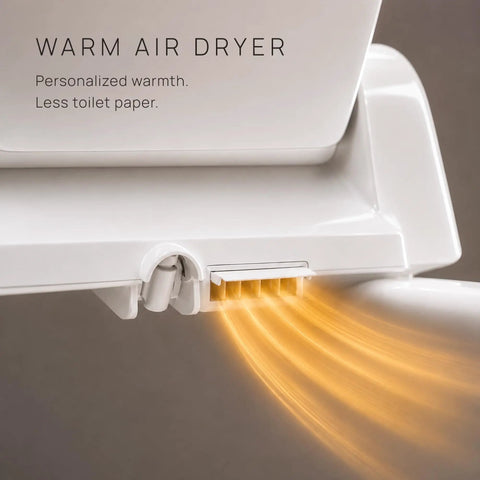 Warm air dryer feature of Slick Smart Bidet Toilet Seat With Heated Seat And Warm Water Spray Plus Air Dryer Remote Control.