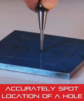 Replacement Point For 18A Automatic Center Punch With Adjustable Stroke demonstrating precise metalwork on blue plate