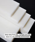 Stack of Heavy Duty HDPE Tapping Block For Machining And DIY Projects, 2 In Thick By 12 In Long By 3 In Wide, White Polyethylene