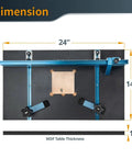 Top view of Drill Press Table Accessories Kit With T Track Fence And Flip Stops For Precision Woodworking showing 14x24 inch dimensions