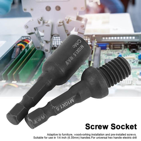 Six Piece Set With Quarter Inch Shank Double Ended Air Sockets Built Tough In Durable Chrome Molybdenum Steel For Furniture And Woodworking Projects Adaptable To Preassembled Screws In Sizes M6 M8 And M10