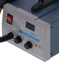 Close-up of Hot Air Rework Station 850D Soldering Iron Station With LED Digital Display showing temperature control panel