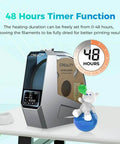 Space Pi Filament Dryer All In One 3D Printer Filament Dry Box with LCD screen and 48-hour timer display on desk