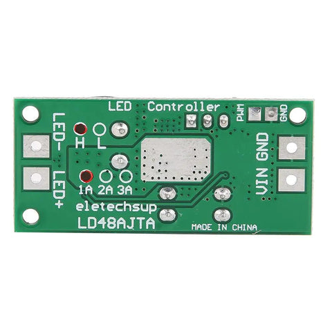 72W Led Driver Module With Slick Pwm Regulator Delivering 6V To 50V Dc Input And Smooth Brightness Control PCB layout with connections.