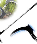 Beast Mode Double Head Sickle Weeding Tool Manual Weeder with curved and flat blades, detachable pole for garden use