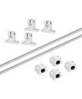 Two Pack Heavy Duty 8mm By 350mm Linear Motion Rail Kit With SCS8UU Bearings And SK8 Rail Supports For CNC Machines And 3D Printers Smooth Glide For Precise Motion Silver showing rails, bearings, and supports