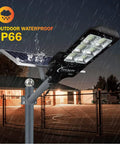 600W Solar Flood Light Mega Bright For Outdoors With 30000 Lumens Dusk To Dawn Motion Sensor IP66 Waterproof LED