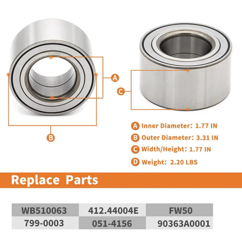 Front Wheel Hub Bearing Replacement 510063 Fits Lexus ES300h ES350 RX350 RX400h Highlander Camry Avalon specifications