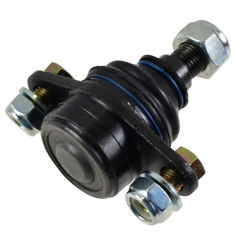 Premium 6 Piece Suspension Kit Featuring Front And Rear Lower Control Arms Plus Top Shelf Ball Joints For 2000 To 2006 Bmw X5 ball joint close-up with nuts and blue seal
