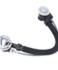 Ziyvural Bathtub Overflow Drainer, 65cm Flexible Pipe with chrome and black flexible drainage hose.