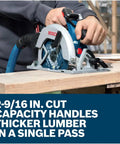 Badass 18 Volt Cordless Circular Saw With Brushless Motor And Six Thousand Rpm delivering smooth cuts on thick lumber.