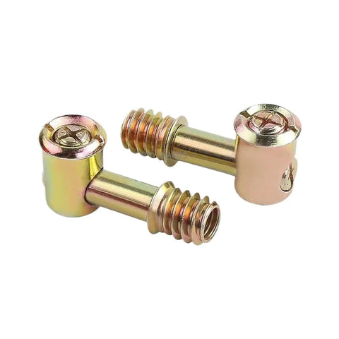 Hella Durable Kickass Four In One Cam Lock Fasteners And Eccentric Wheel Screws with rust-resistant alloy connectors for cabinets.