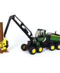 1:16 Scale Harvester Toy With Rotating Cab And Tree Trunk Access, Realistic Forestry Vehicle For Kids, Durable Plastic Windows