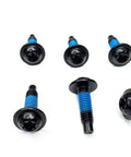 Heavy Duty Hardened Torx Screws For Jeep Wrangler TJ Bumper End Caps, eight-piece kit with blue thread adhesive coating.
