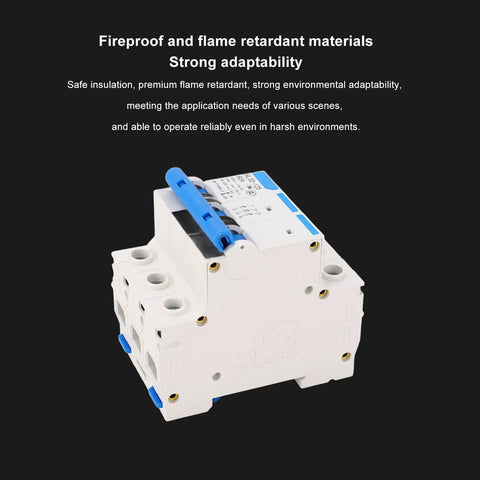 Three Pole Miniature Circuit Breaker 400V 80A Din Rail Mount for Home Office Protection Safe Electrical Isolation Plug and Play Easy Install HL30-125 Today, shown in close-up