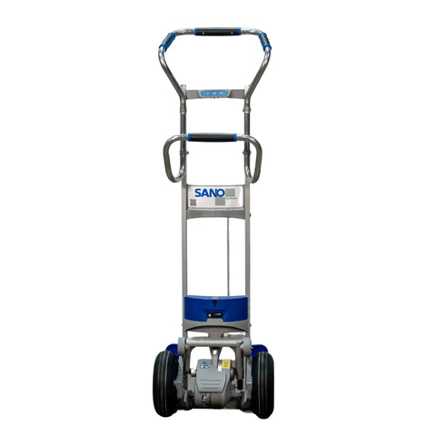 Heavy Duty Electric Stair Climbing Dolly With 375 Lb Capacity For Smooth Appliance Moves Beverage Delivery And Commercial Hand Truck Hauling, front view.