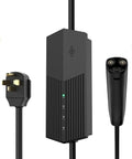 Kickstart Your Ride With This Level 2 EV Charger NACS Tesla Adapter Featuring 32 Amp Fast Charging Station and 14 50 Plug Cable showing a sleek black charging unit.