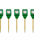 5X Mini Soil Moisture Meter With Light And PH Tester for Quick Garden Care displayed in a row, green and compact design