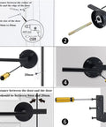 Instructional diagram showing installation steps for Heavy Duty Stainless Steel Gate Latch For Wooden Fences And Garden Pools.