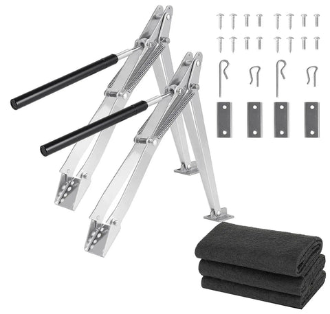 Dual Spring Automatic Greenhouse Window Opener Kit For Roof Vents With Solar Heat Sensitive Actuation, includes aluminum opener, screws, and microfiber cloth set