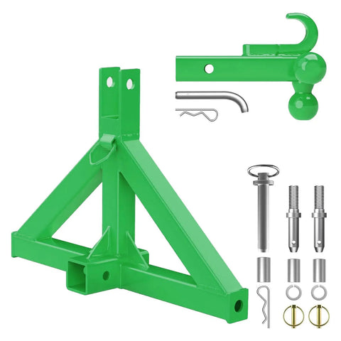 Heavy Duty Trailer Hitch Ball Mount With 10,000 Lbs Load Capacity And Locking Pins, Spray Coated Carbon Steel, Triple Hitch Balls, Green