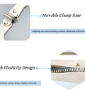 Close-up of Heavy Duty 6 Inch C Clamp Locking Pliers Set showing movable clamp base and high elasticity design for secure grip.
