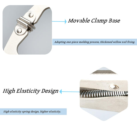 Close-up of Heavy Duty 6 Inch C Clamp Locking Pliers Set showing movable clamp base and high elasticity design for secure grip.