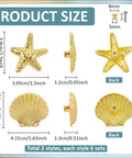 Product size chart for Slap These Killer Gold Cabinet Knobs Onto Your Dresser Or Vanity For An Instant Coastal Vibe Upgrade.