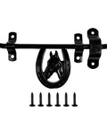Heavy Duty Steel Barn Stall Door Latch In Black, Left Or Right Handed, Decorative Horse Stall Hardware, Made In USA, Powder Coated