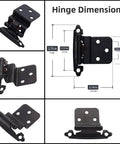 Three Eighths Inch Inset Cabinet Hinges Matte Black Self Closing Offset With Bumpers And Upgraded Screws Hinges Dimensions Diagram