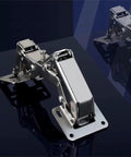 Big Angle Cabinet Door Hinges Set, 2 Pack Hidden Frameless Hinges With Fixing Screws, Includes 16 Screws, Adjustable 130 To 170 Degree, 170 Degree Maximum, Copper Nickel Plated For Full Overlay Cabinets, Easy Installation
