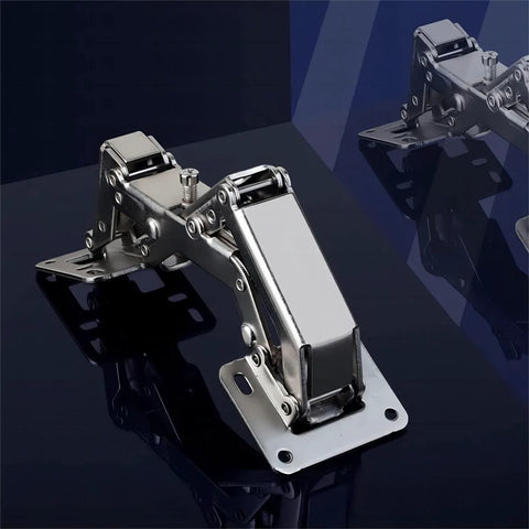 Big Angle Cabinet Door Hinges Set, 2 Pack Hidden Frameless Hinges With Fixing Screws, Includes 16 Screws, Adjustable 130 To 170 Degree, 170 Degree Maximum, Copper Nickel Plated For Full Overlay Cabinets, Easy Installation