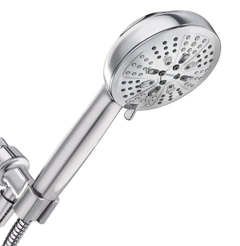 High Pressure Chrome Shower Head With Handheld Sprayer, 8 Spray Settings, No Fuss Durable Multi Function Rainfall Massage Spray