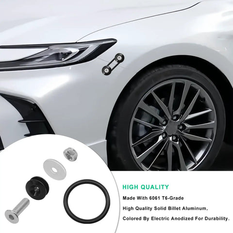 Quick Release Fastener Kit For Cars 4 Piece Bumper Trunk Fender Hatch Latch System With O Rings Washers And Stainless Screws on car bumper