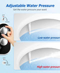 Control panel and nozzle adjusting water pressure on hot and cold bidet attachment for toilet ultra slim design with warm water