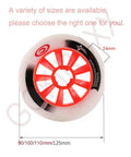 Pro Inline Skate Wheels Set 2 Pack 90mm 100mm 110mm 125mm With 85A Hardness ABEC-9 Bearings, wheel size options.