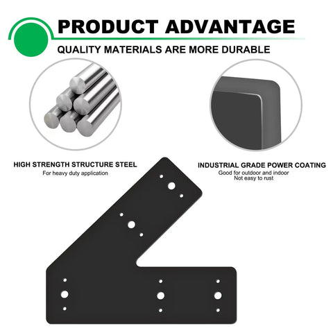 Beefy Heavy Duty 4 Pack 45 Degree Steel Pergola Brackets For Wood Beams 4x4 And 6x6 Lumber Powder Coated Black Truss Framing
