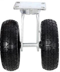 10 Inch Dual Wheel Swivel Caster With Flat Free Pu Foam Tires And 660 Lb Heavy Duty Plate Mount Casters for carts, showcasing black foam tires on metal mount.