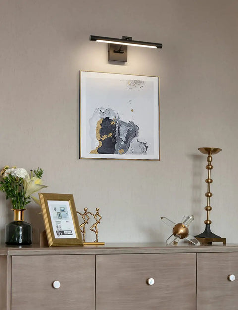 Hardwired Dimmable LED Picture Light For Paintings 16.53 Inch Wall Mount Portrait Lighting With Matte Black Metal Body 3000K 110V AC Easy Install No Plug Needed No Fuss illuminating art on wall