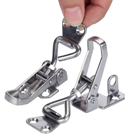 2 Pack Stainless Steel Toggle Latch Clamp For Cabinets And Boat Anti Rattle Lockable Hinge Fastener With Mirror Finish