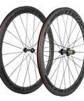 Carbon Fiber Road Bike Wheelset 700C Clincher, 50mm Deep Rim, 23mm Wide Matte Finish With Transparent Decal, Bombproof Toray T700C Build