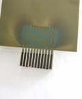4x6 Inch Magnetic Field Viewing Film With Green Visual Aid displaying flux patterns, ideal for physics education and demonstrations.