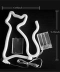 Pink Cat Neon Sign LED Light Powered By USB Or Three AA Batteries For Desk Table Decor Bedroom Wall Accent with dimensions shown