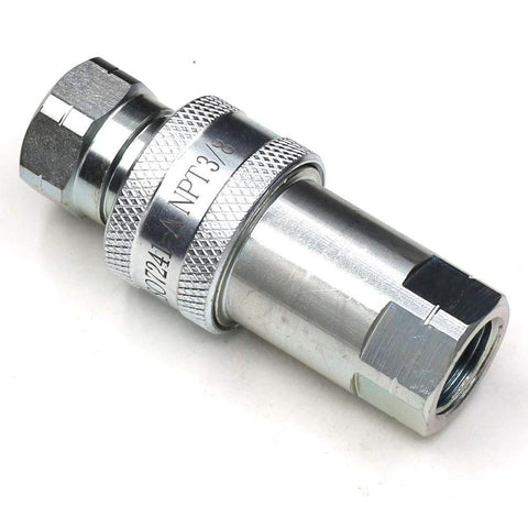 Hydraulic quick-disconnect coupling, 3/8 in NPT, chrome-plated metal, ISO 7241-A style