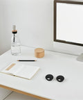 Seamless 20pcs Desk Grommet Kit With Waterproof Plastic Cord Hole Covers For Office Wire Management And Home Cable Organizer Setup Super Easy Install No Tools Needed To Keep Your Workspace Tidy And Safe From Spills, black on desk