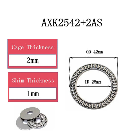 Thrust Needle Roller Bearing Set With Washers For Power Tools And Home Appliances Galvanized Rollers Corrosion Resistant diagram
