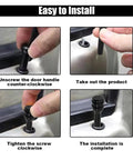 Installation guide for Four Piece Aluminum Car Door Lock Knob Set With Lift Bolts And Inner Pull Pins, steps to install in car door.