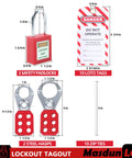 Lockout Tagout Kit For Electrical Safety With Group Lockout Hasps And Circuit Breaker Lockouts Safety Padlocks With Numbers Lockout Tags Nylon Ties And A Pocket Bag Red Kit For Quick Easy Reliable Lockout Procedures