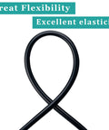 Front view of black silicone tubing, 1/2 in ID x 5/8 in OD, 5 ft long, flexible food-grade hose